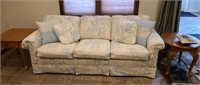Vintage Broyhill 84 in sofa sleeper with throw