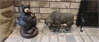 2 resin bear figurines