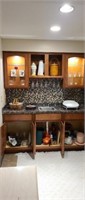 Contents of wine rack cabinets and countertops,