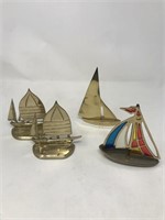 (4)Brass Sail Boats