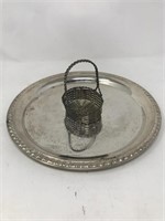 Silver Plated Tray & Basket