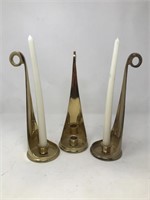 (3)Brass Candle Holders