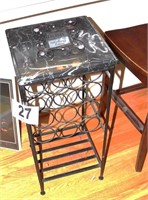 Marble Top Wine Holder/Plant Stand 14" x 14" x