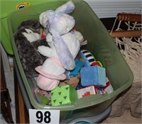 2 Totes Of Stuffed Animals and Hats