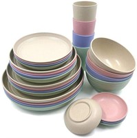 28Pieces Wheat Straw Dinnerware Set