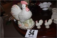 Chicken Cookie Jar and Salt and Pepper Shakers By