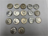 (17) 1968 Kennedy Half Dollars