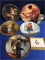 NORMAN ROCKWELL COLLECTOR PLATES / 5 PCS