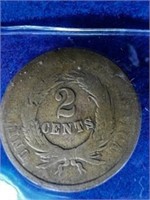 1864 U.S. Two Cent Piece - Nice Shape