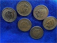 6 - Better Shape 1800's Indian Cents 1891-1899