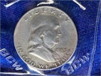 1953-D Silver Franklin Half Dollar Ex-Nice Shape