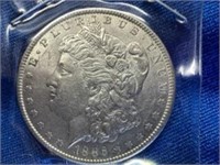 1886 A.U. Almost Uncirculated Shape Silver Dollar