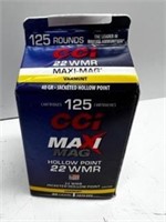 125 Rounds CCi 22 WMR Jacketed Hallow Point