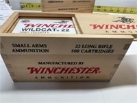 Winchester 500 22L Cartridges In Wood Box