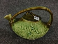 McCoy Green & Brown Decorated Tea Pot