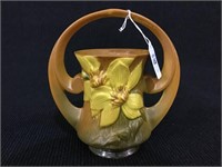 Roseville Clematis Dbl Handled Vase