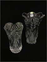 Lot of 2 Beautiful Lead Crystal Vases Including
