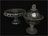 Lot of 2 Vintage Glassware Pieces Including