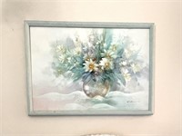 Clock & Vintage Painting ~ Signed
