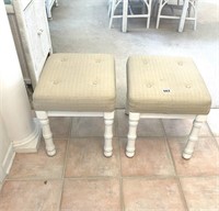 Pair of Faux Bamboo Stools 17x19x18
