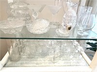 2 Shelf Lot Of Crystal & Glass, etc