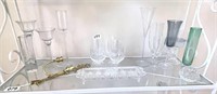 Crystal Wine Glasses, Colored, etc Shelf Lot
