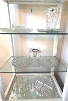 3 Shelves of Crystal & Glass