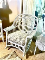 Antique White Wicker Rocking Chair