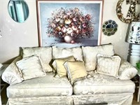 Klaussner Realistic White Damask Sofa Sleeper