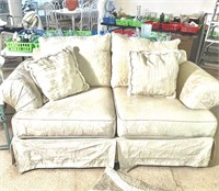 Klaussner Realistic White Damask Love Seat