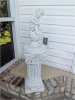 Plaster Statue on Column Stand