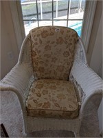 Pair of Antique White WIcker Rocking Chairs