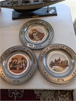 3 The Great American Revolution Pewter Plates