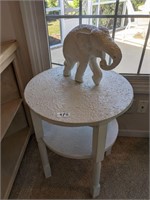 Plaster Elephant & Round Table