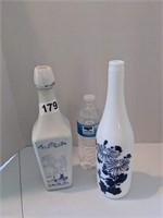 2 Blue & White Bottles ~