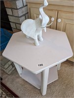 Plaster Elephant and Hexagon Table