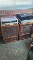 Vintage Technics Stereo w/record player & speakers