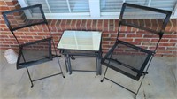 Small Bistro Patio Set-3 Tables-Only 1 has mirror