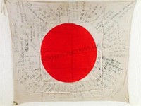 Japan Signed WW2 battle flag w/ translation 32x26"