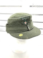 Nazi WW2 field cap with Japanese field pin