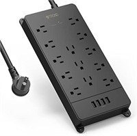 TROND Power Bar with 4 USB Ports, Flat Plug, Power