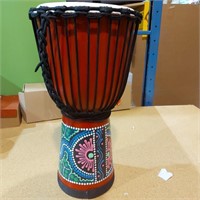 African Djembe, Hand Painted and Has A Diameter of