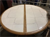 Tile Topped Round Table with 4 Chairs