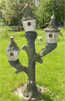 Vintage Ornamental Cement Bird Houses