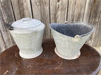 Two Galvanized Buckets