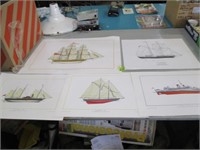 7 Ship prints Historic Good cond