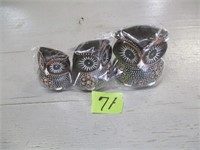 3 Owl orniments New