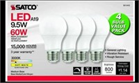 Satco LED Light Bulbs - 60W - 3 boxes of 4 Bulbs