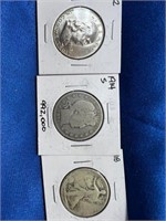 3 Half Dollars - 1914, 1918, 1962