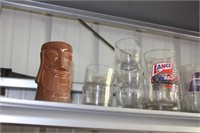 Beer Glasses with Shelves and Misc